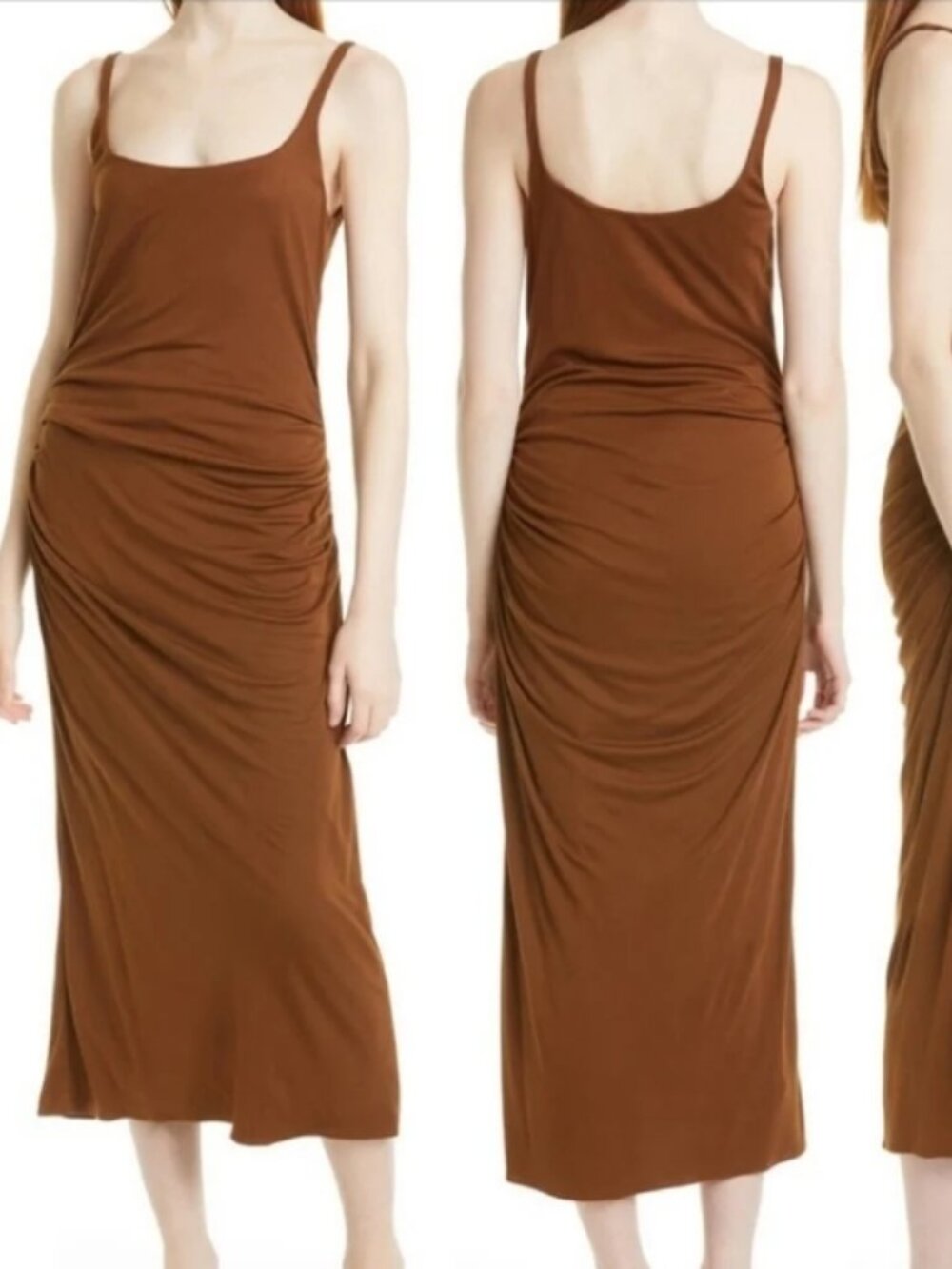 Rebecca Taylor Sleeveless Ruched Side Midi Dress Size XS